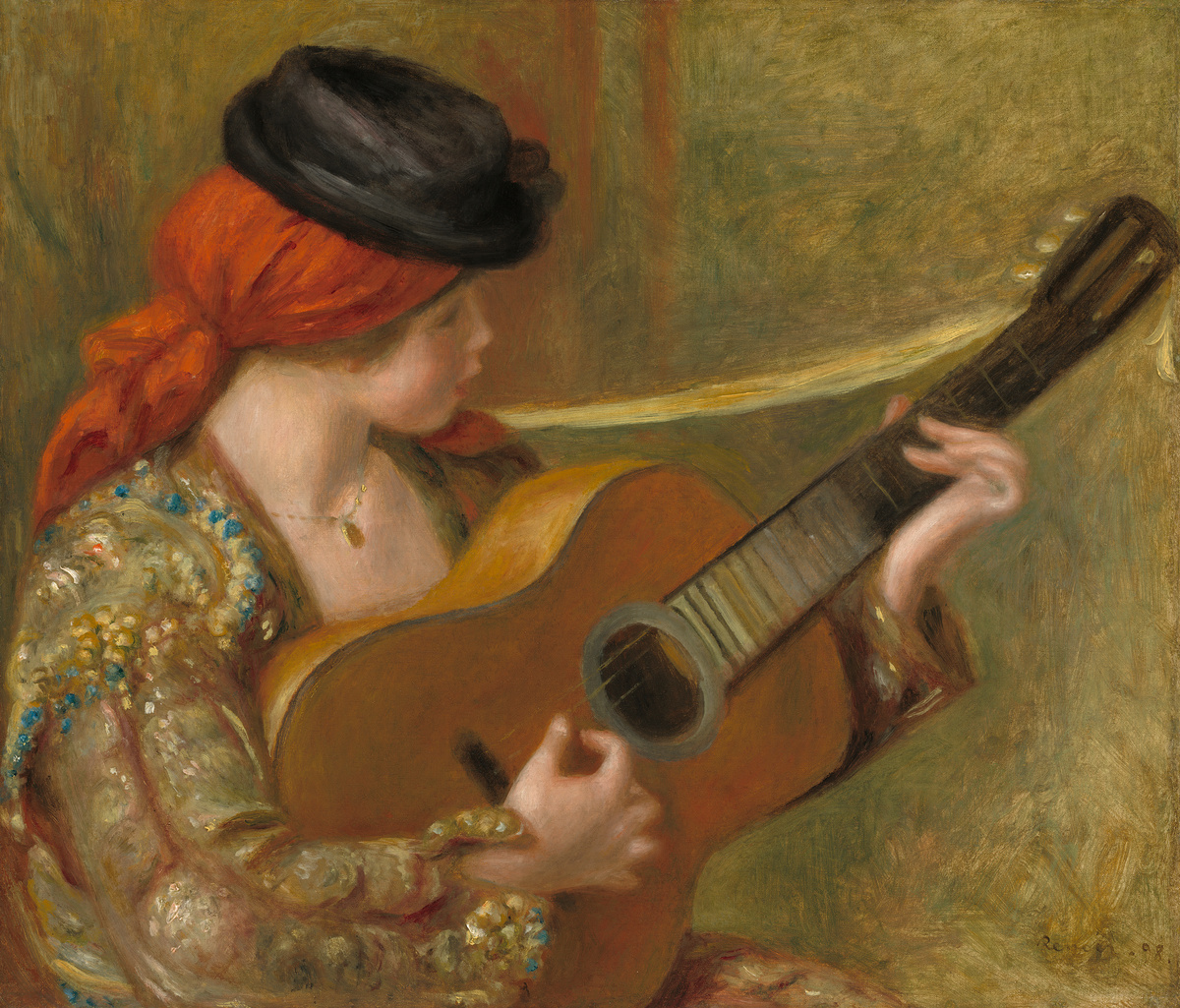 Young Spanish Woman with a Guitar by Auguste Renoir, 1898. Courtesy of National Gallery of Art, Washington.