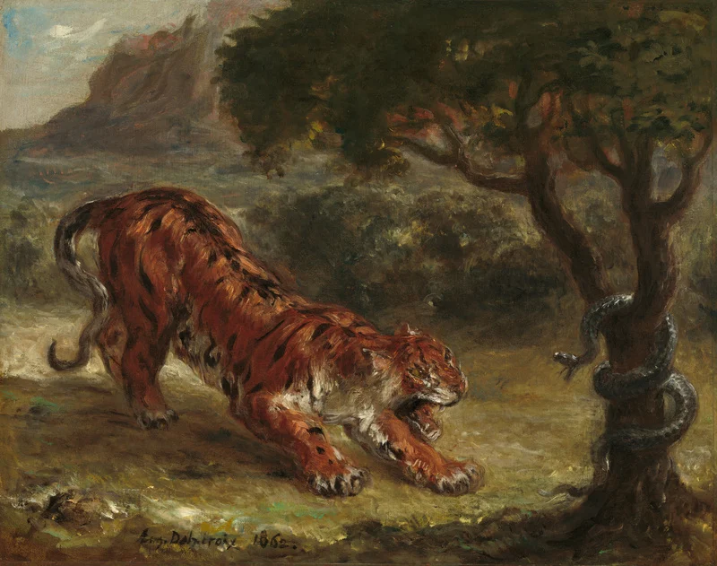 Tiger and Snake by Eugene Delacroix, 1862. Courtesy of National Gallery of Art, Washington.